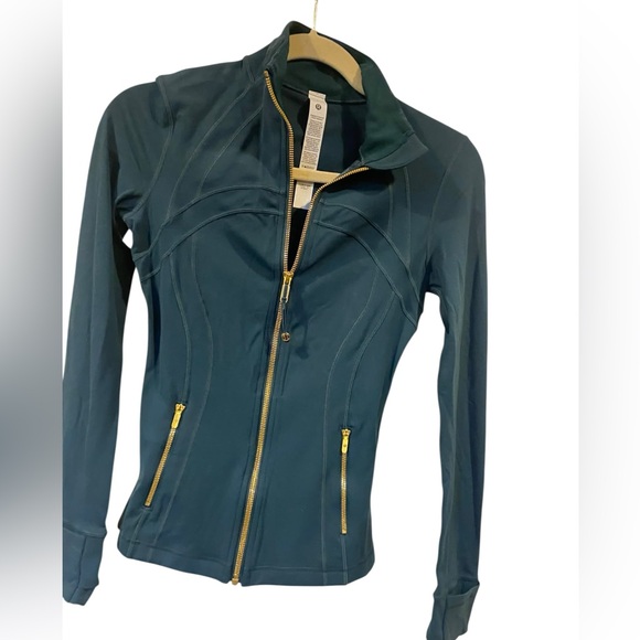 NWOT Lululemon define jacket nulu TEAL/GOLD Size 4 - Picture 2 of 4